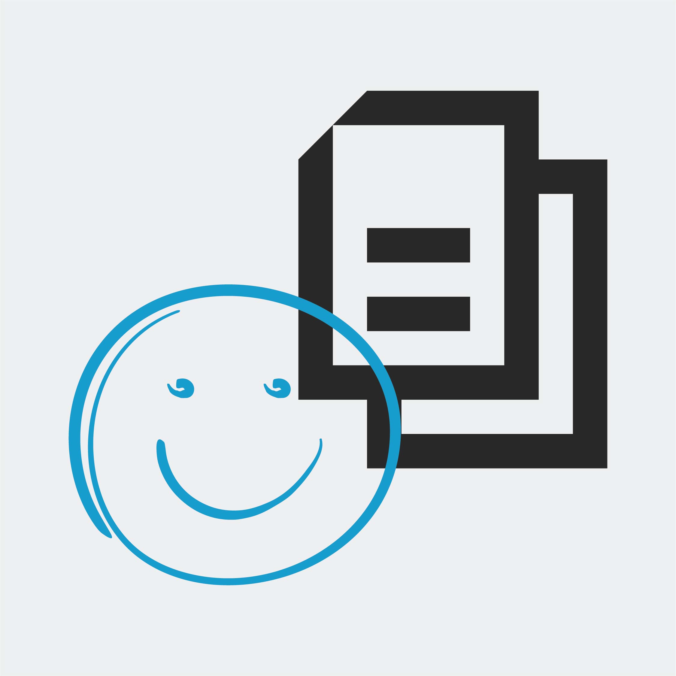 Smiley face on two pages.